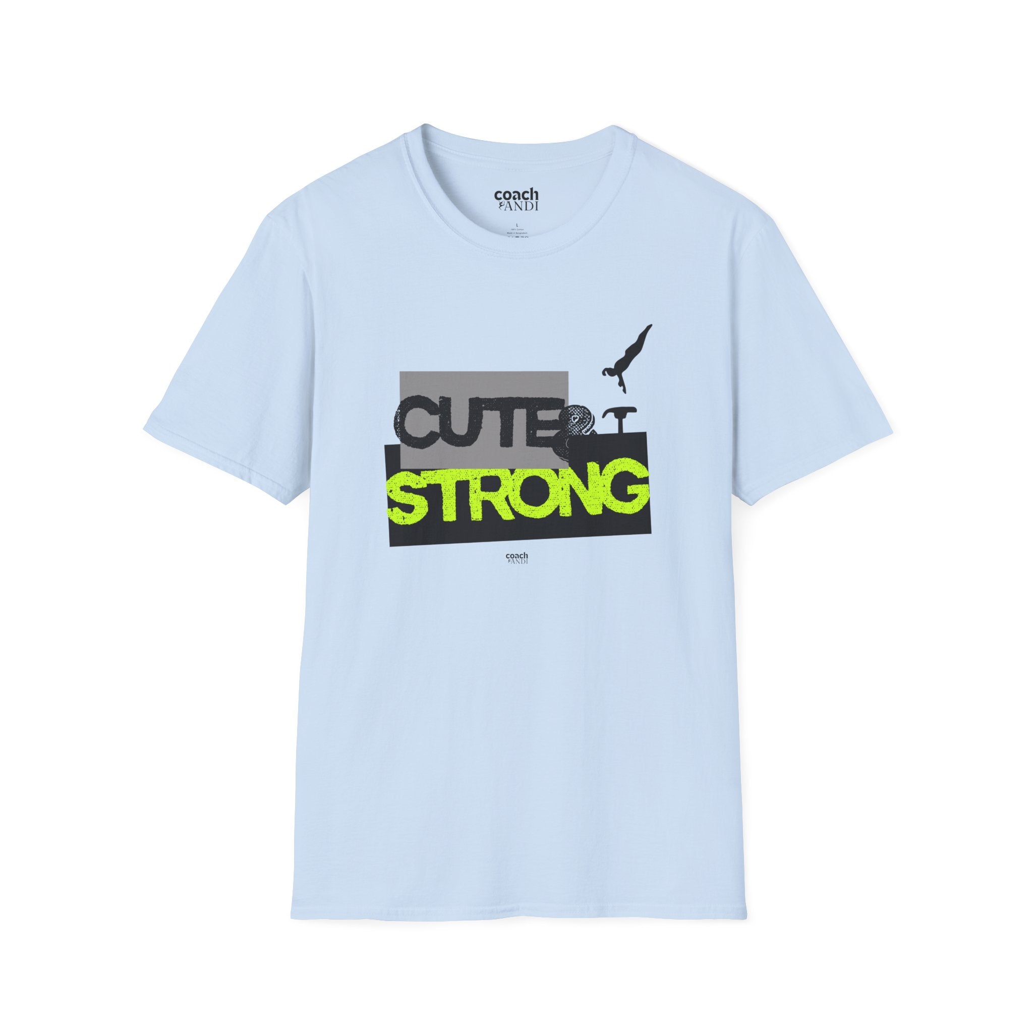 Cute & Strong Tshirt - Lime/Black (Adult)