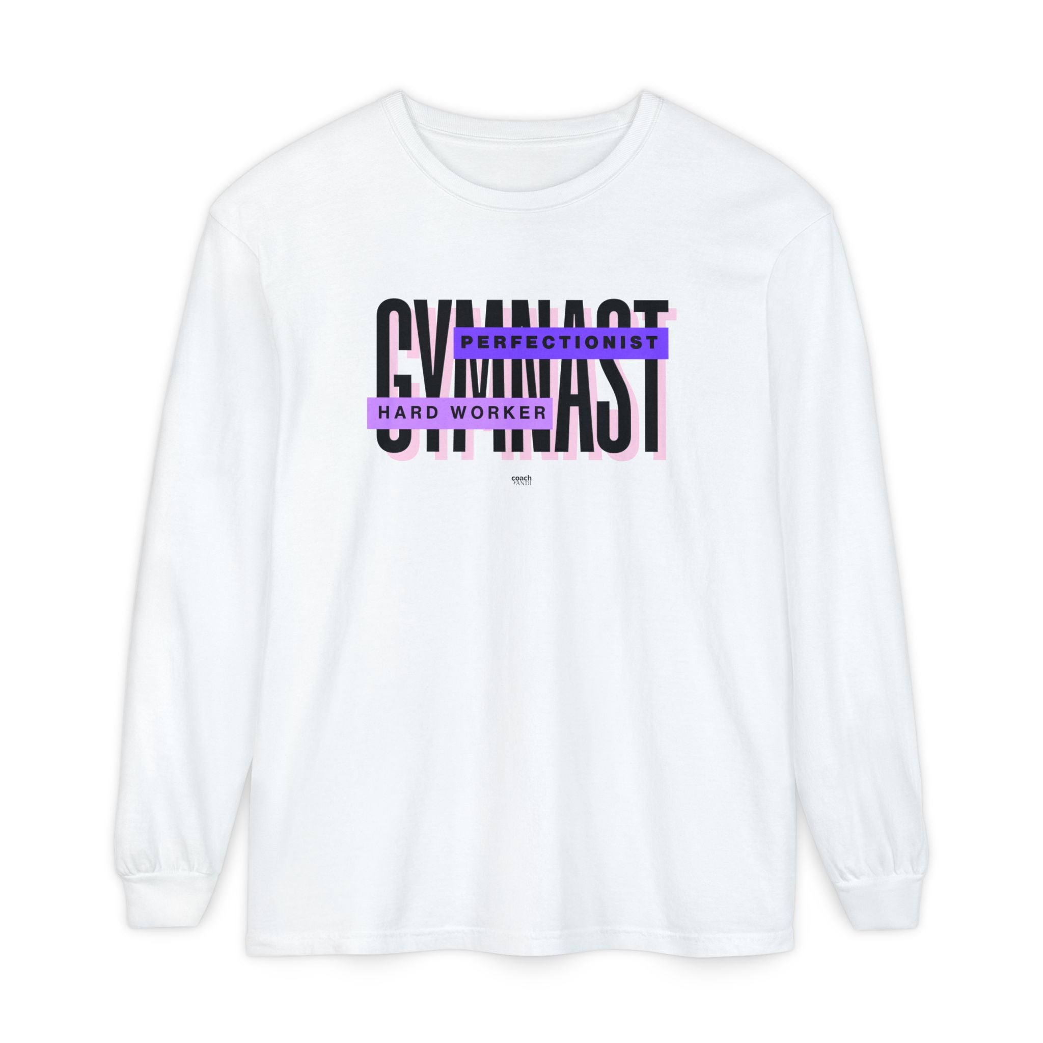 Gymnast Hard Worker Long Sleeve Shirt - Purple (Adult)