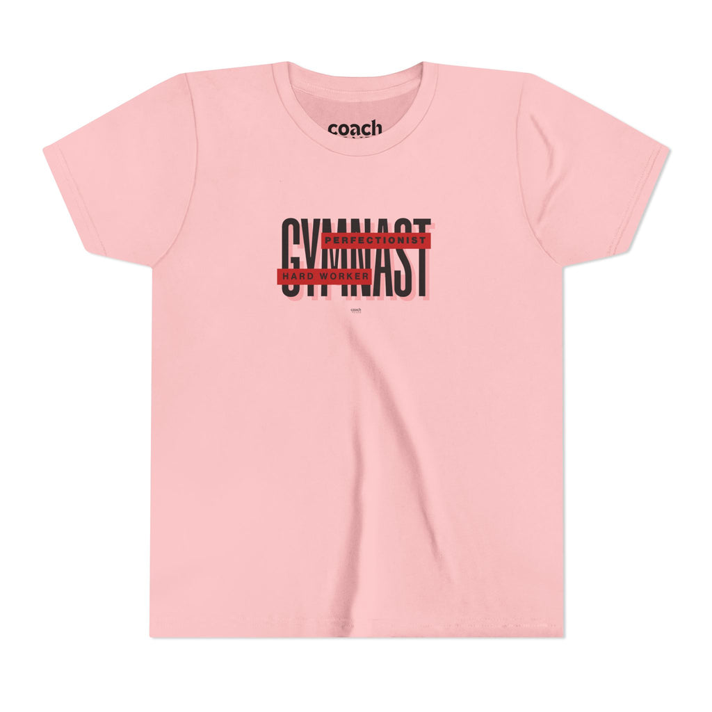 Gymnast Hard Worker Tshirt - Red/Black (Youth)