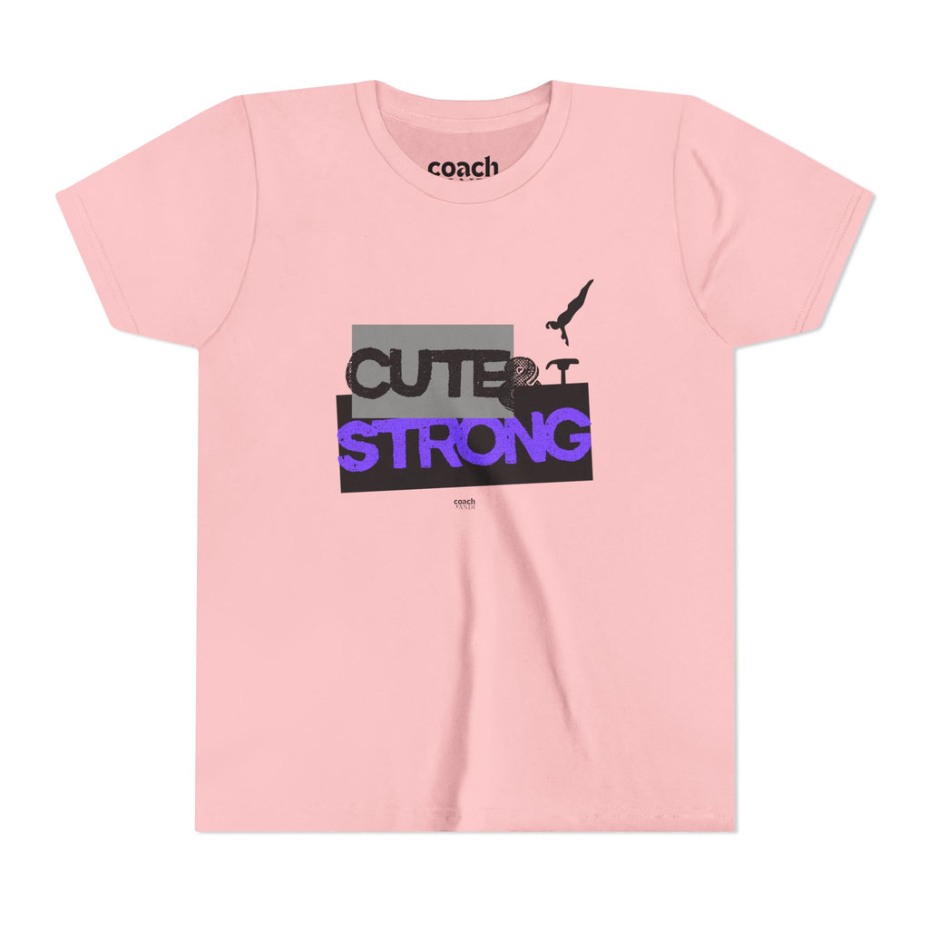 Cute & Strong Youth Short Sleeve Tee - Purple/Black