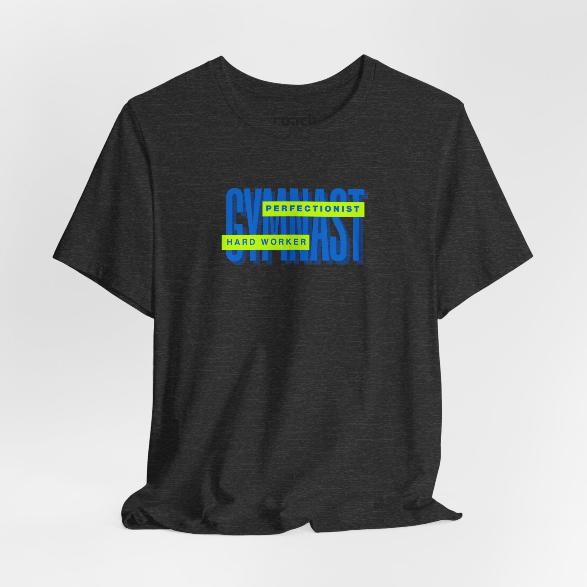 Gymnast Hard Worker Tshirt - Lime/Blue (Adult)