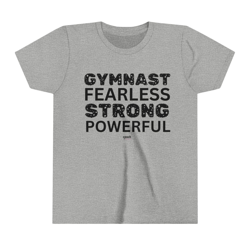 Fearless, Strong, Powerful Gymnast (Youth Short Sleeve Tee)