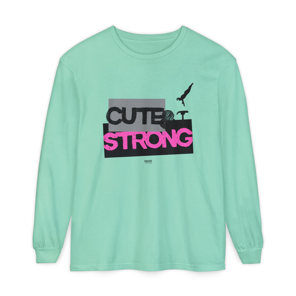 Cute & Strong - Pink/Black (Adult Long Sleeve Shirt)