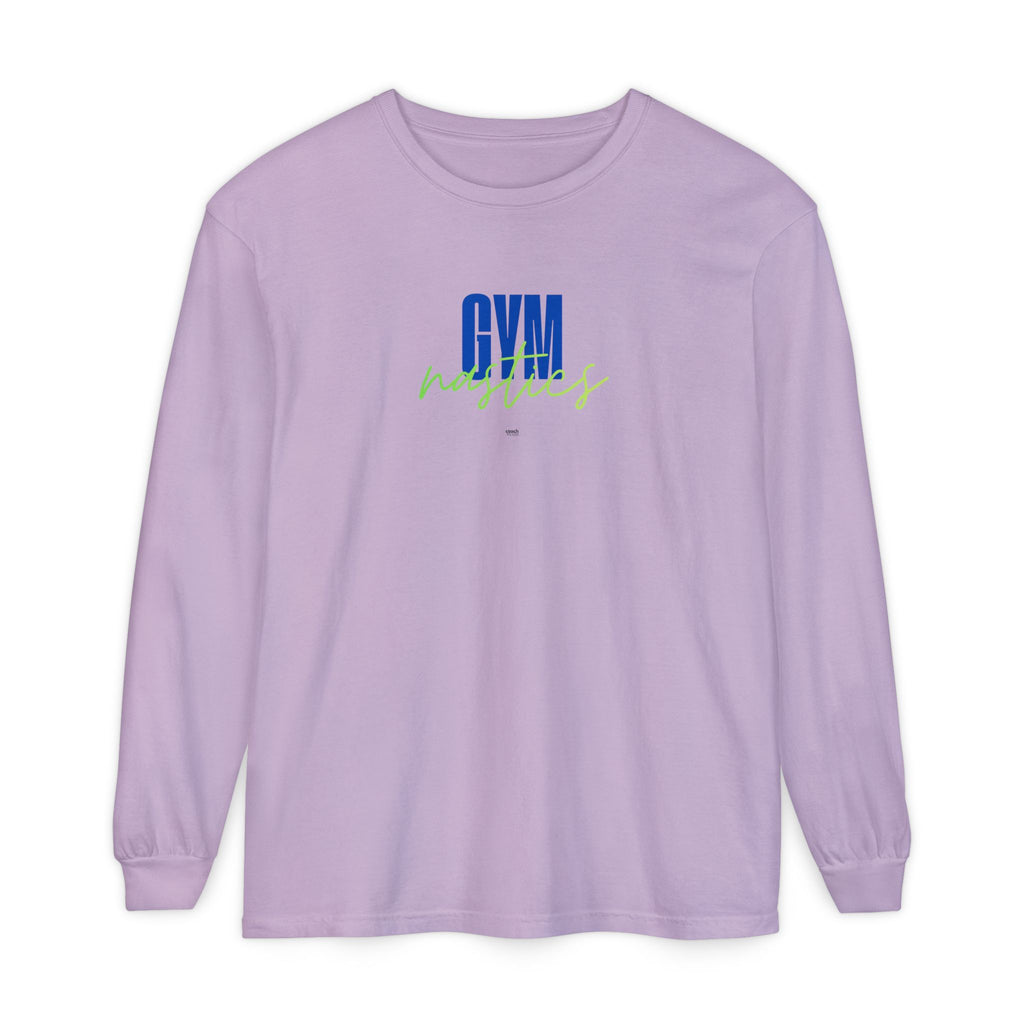 GYMnastics Long Sleeve Shirt - Blue/Lime (Adult)