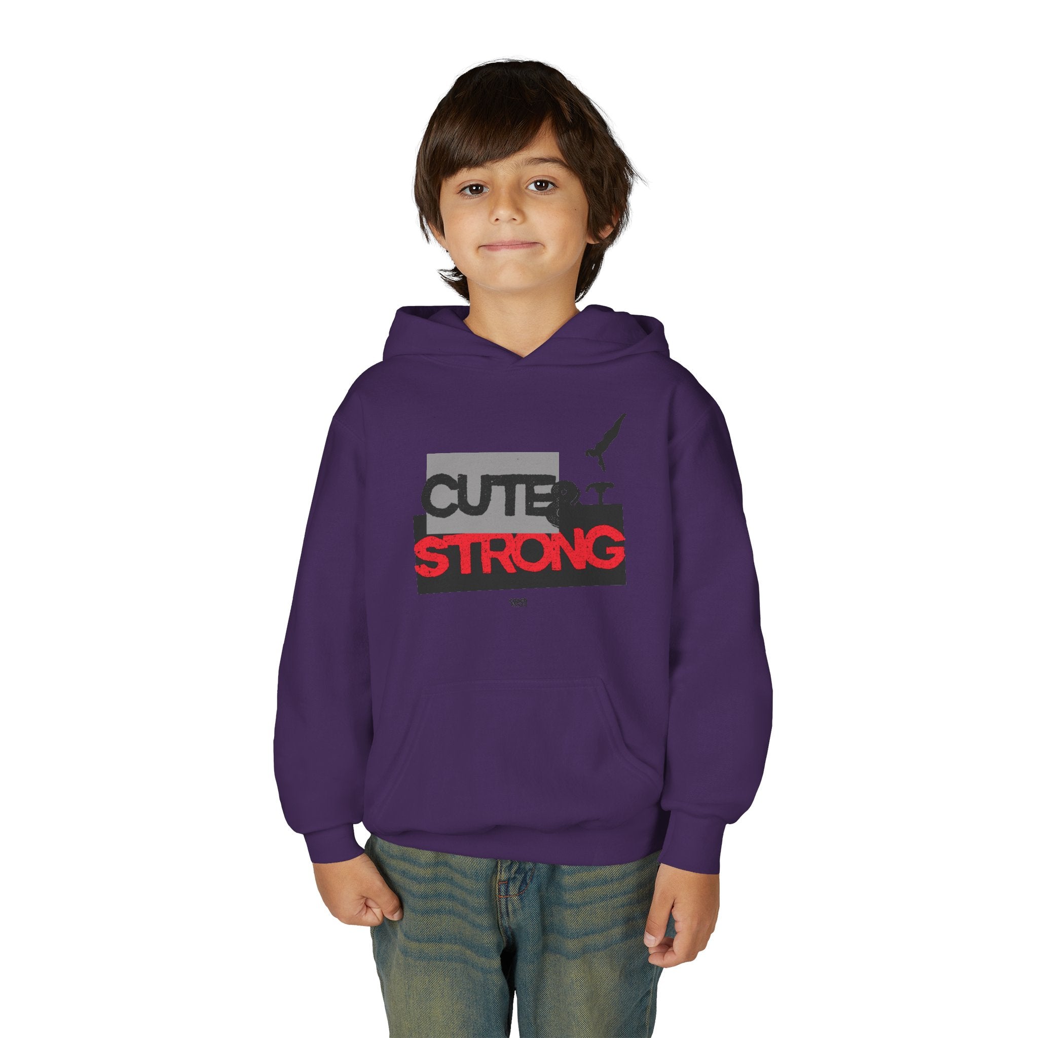 Cute & Strong Hoodie - Red/Black (Youth)