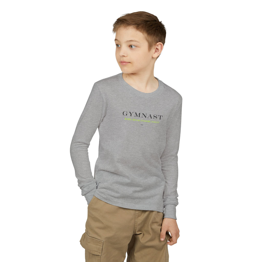 GYMNAST (Bars Beam Floor Vault) Long Sleeve Shirt - Lime (Youth)
