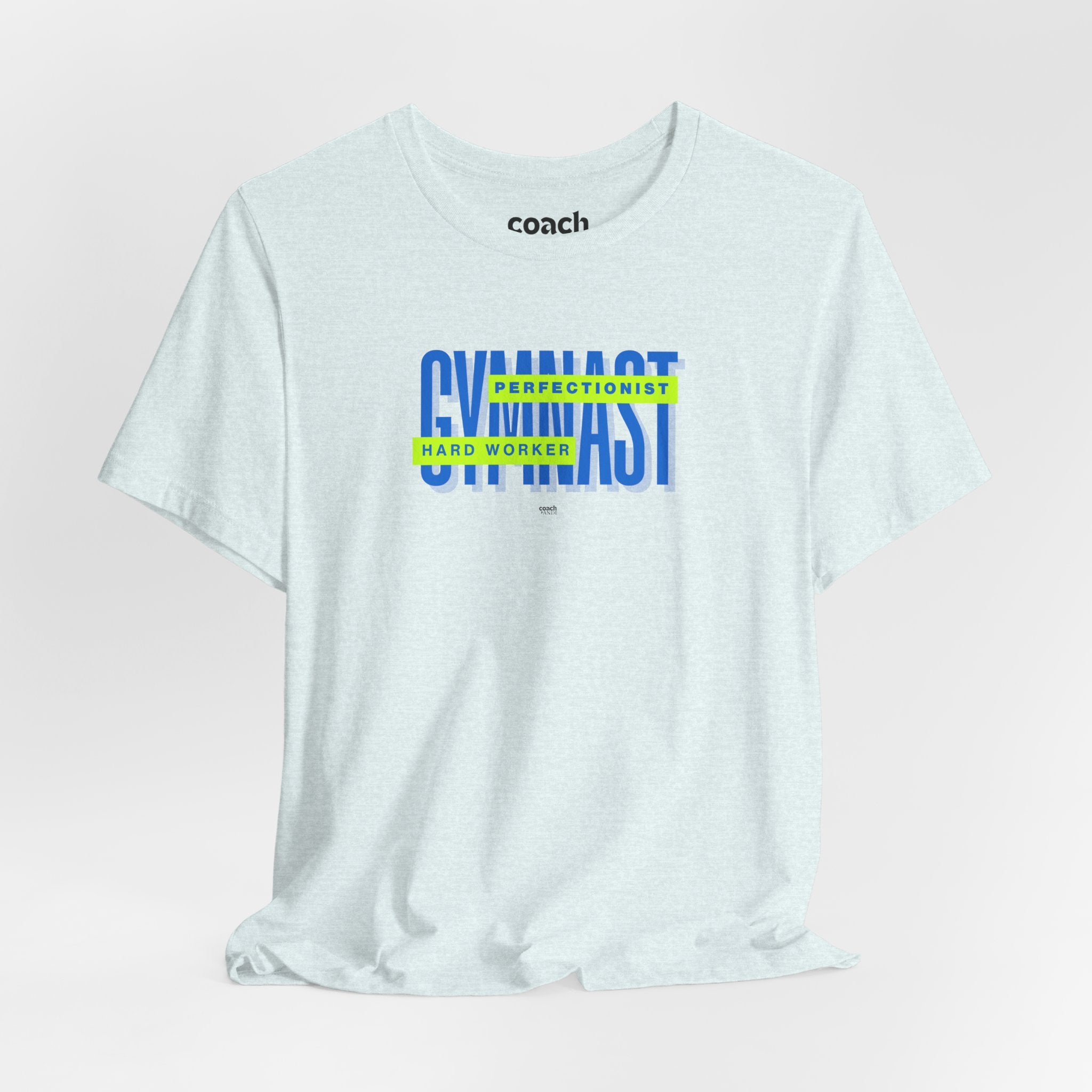 Gymnast Hard Worker Tshirt - Lime/Blue (Adult)