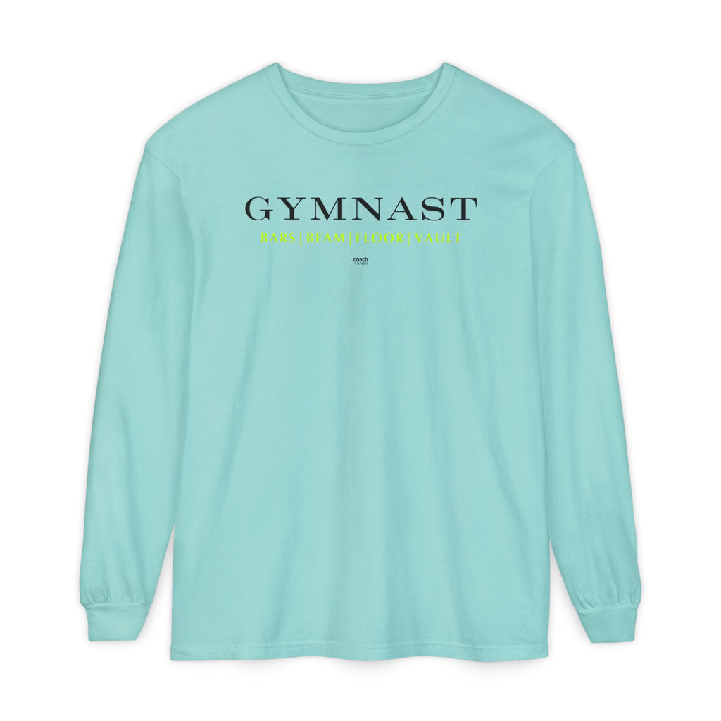 GYMNAST (Bars Beam Floor Vault) Long Sleeve Shirt - Lime (Adult )