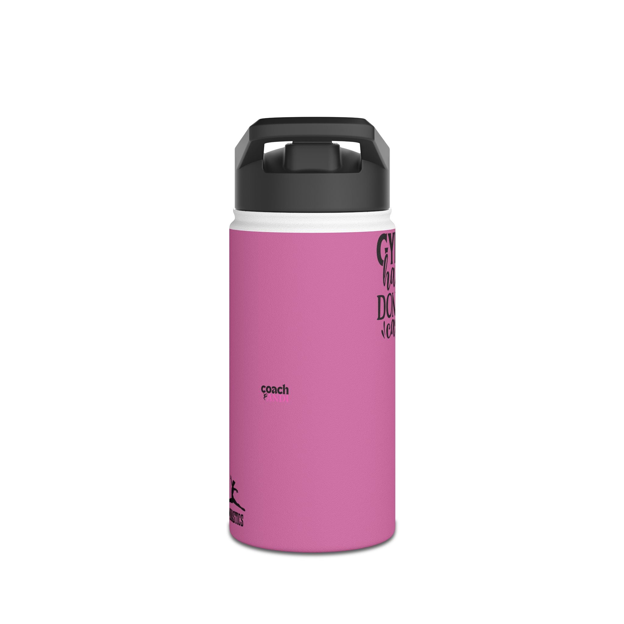 Gymnastics Quotes-Pink (Stainless Steel Water Bottle, Standard Lid)