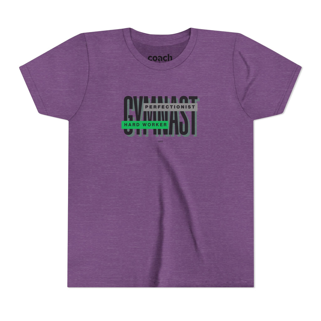 Gymnast Hard Worker Tshirt - Green/Black (Youth)