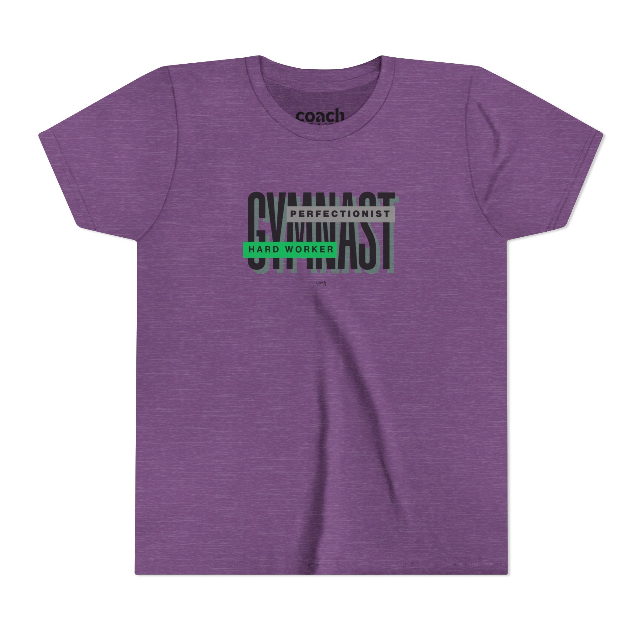 Gymnast Hard Worker Tshirt - Green/Black (Youth)