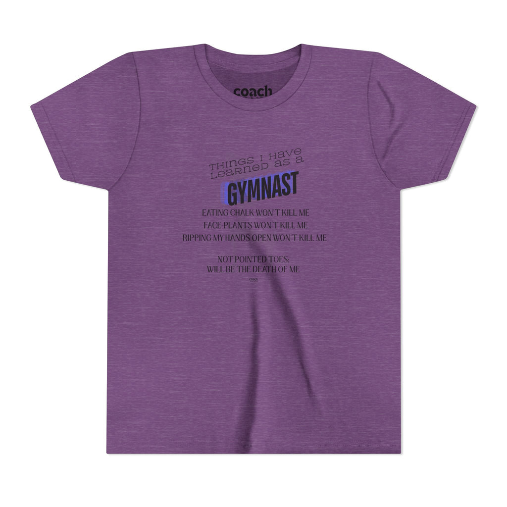 Things I Learned as a Gymnast Short Sleeve Tee - Blue (Youth)