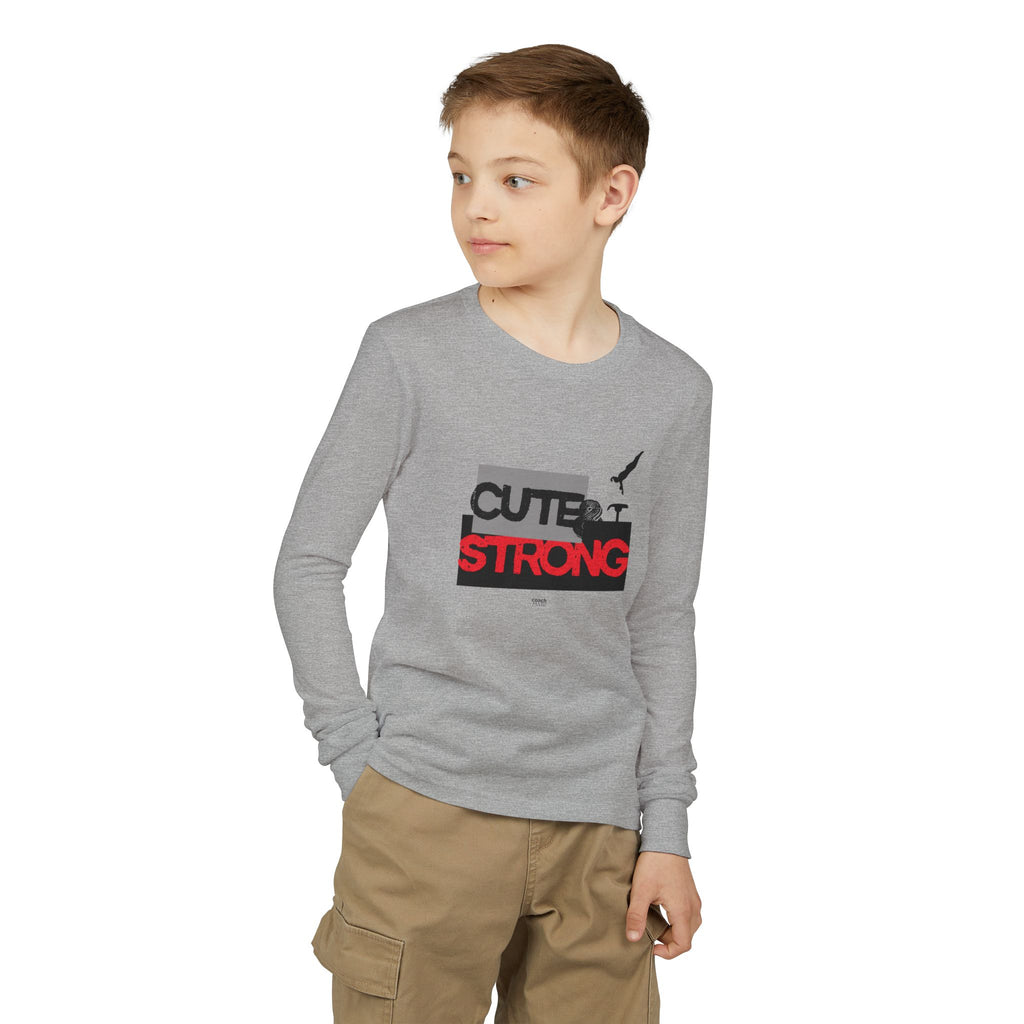 Cute & Strong Long Sleeve Shirt - Red/Black (Youth)
