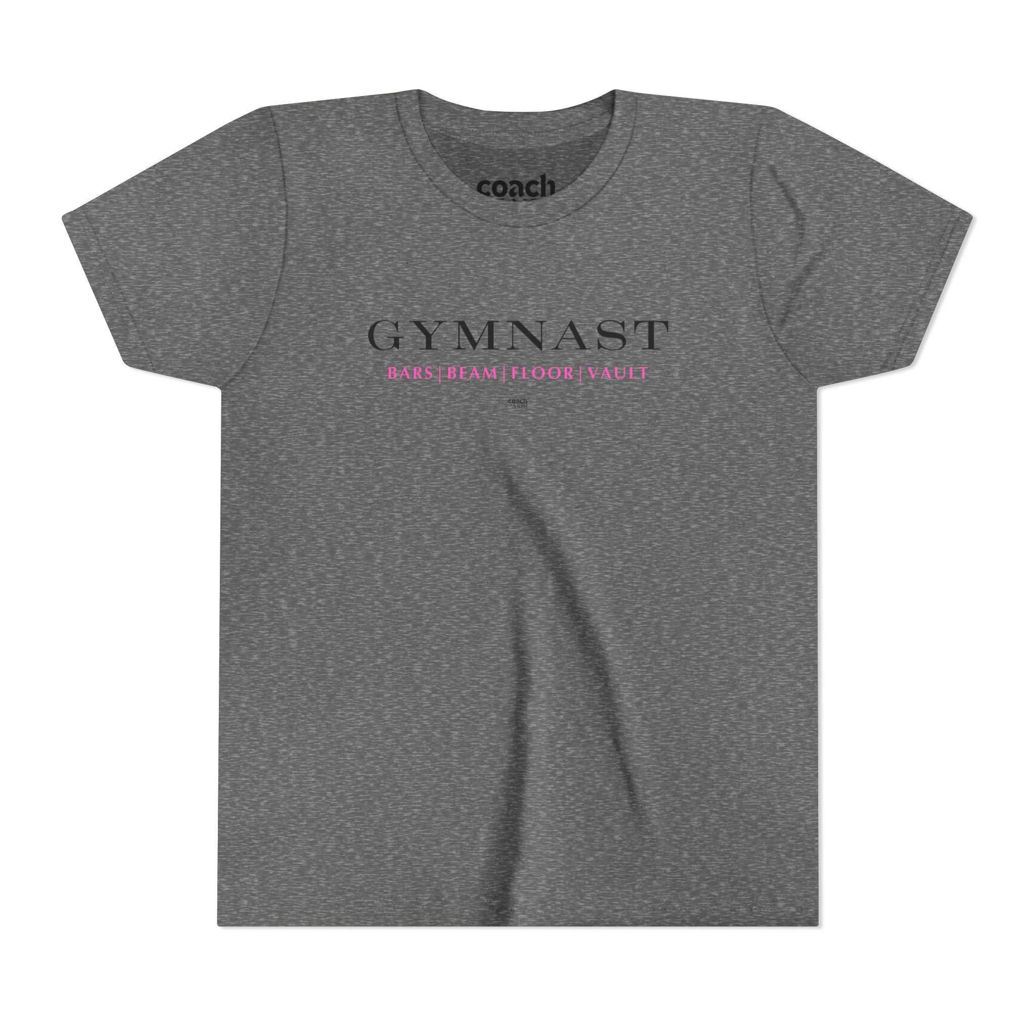 GYMNAST (Bars Beam Floor Vault) Short Sleeve Tee - Pink (Youth)
