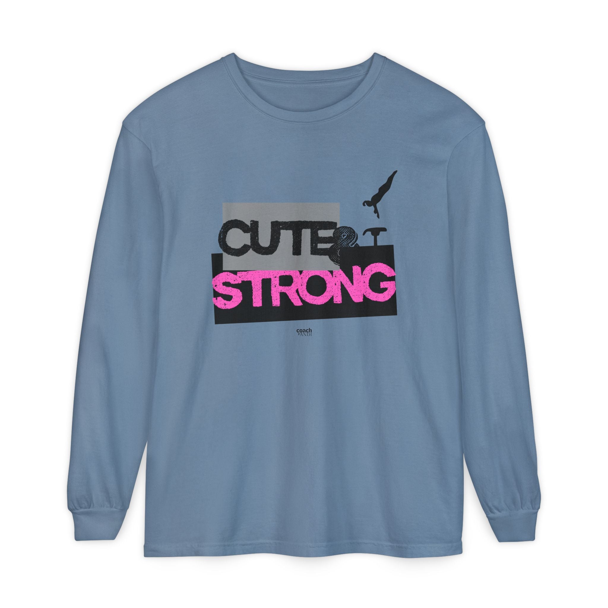 Cute & Strong - Pink/Black (Adult Long Sleeve Shirt)