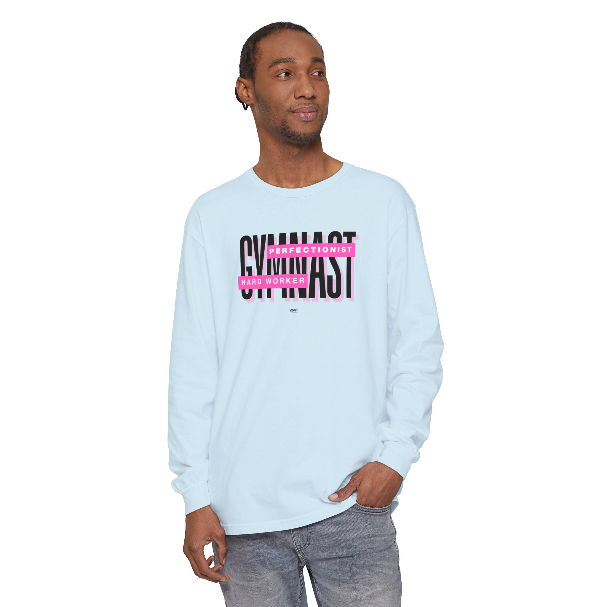 Gymnast Hard Worker Long Sleeve Shirt - Pink (Adult)