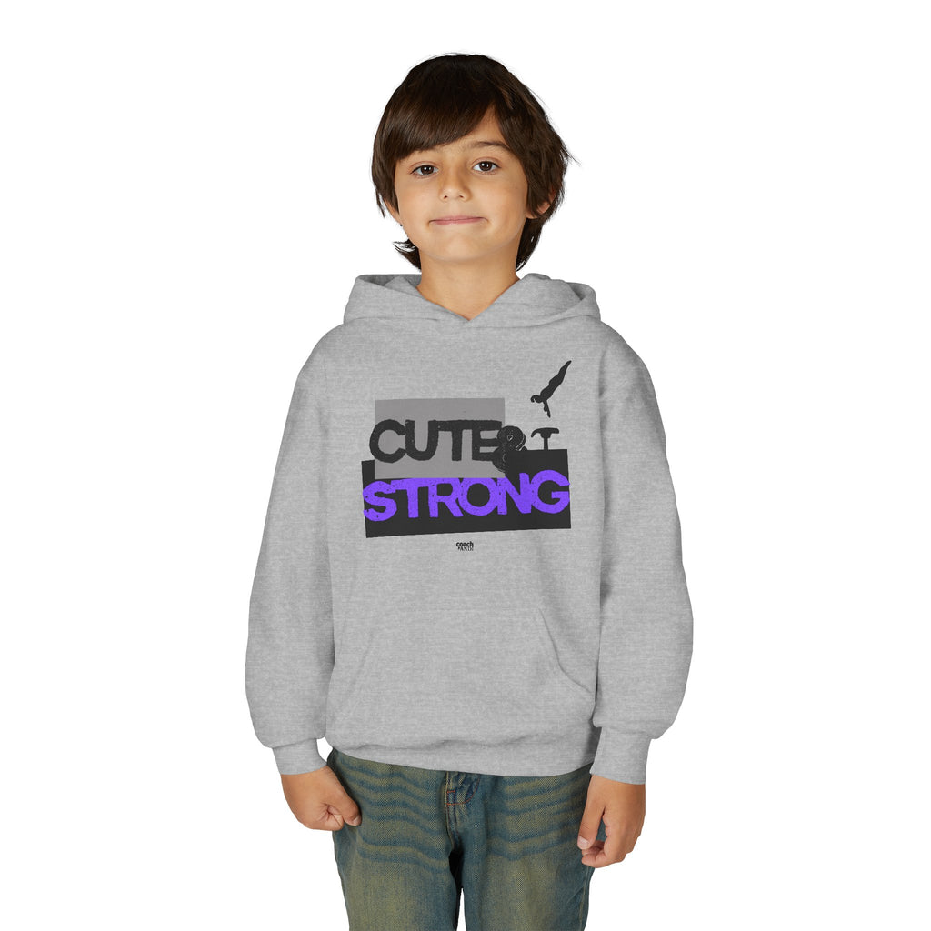 Cute & Strong Hoodie - Purple/Black (Youth)