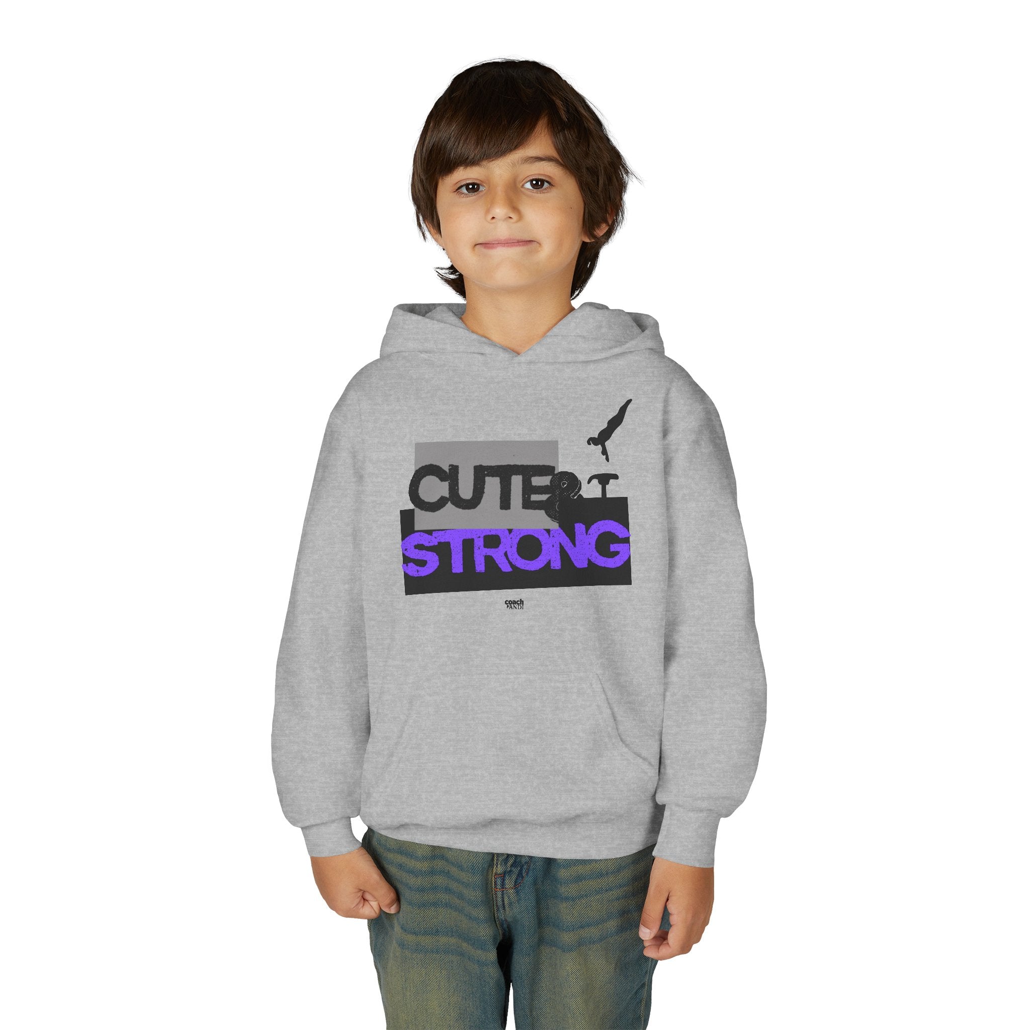 Cute & Strong Hoodie - Purple/Black (Youth)