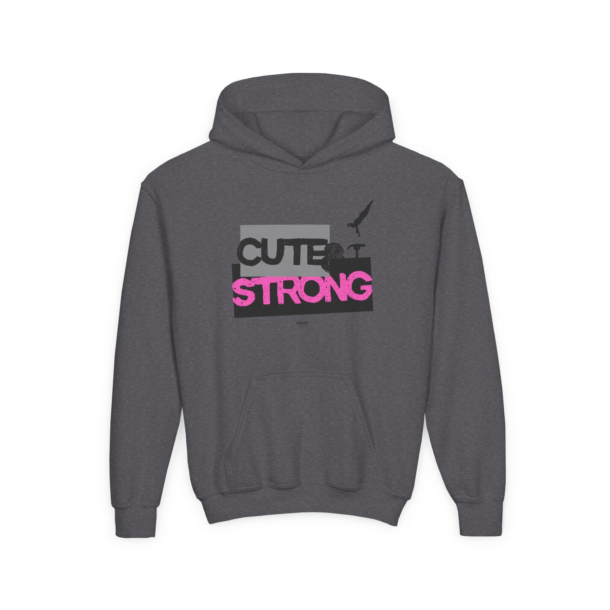 Cute & Strong Hoodie - Pink/Black (Youth)