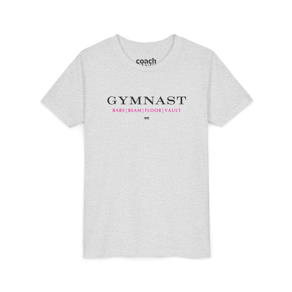 GYMNAST (Bars Beam Floor Vault) Short Sleeve Tee - Pink (Youth)