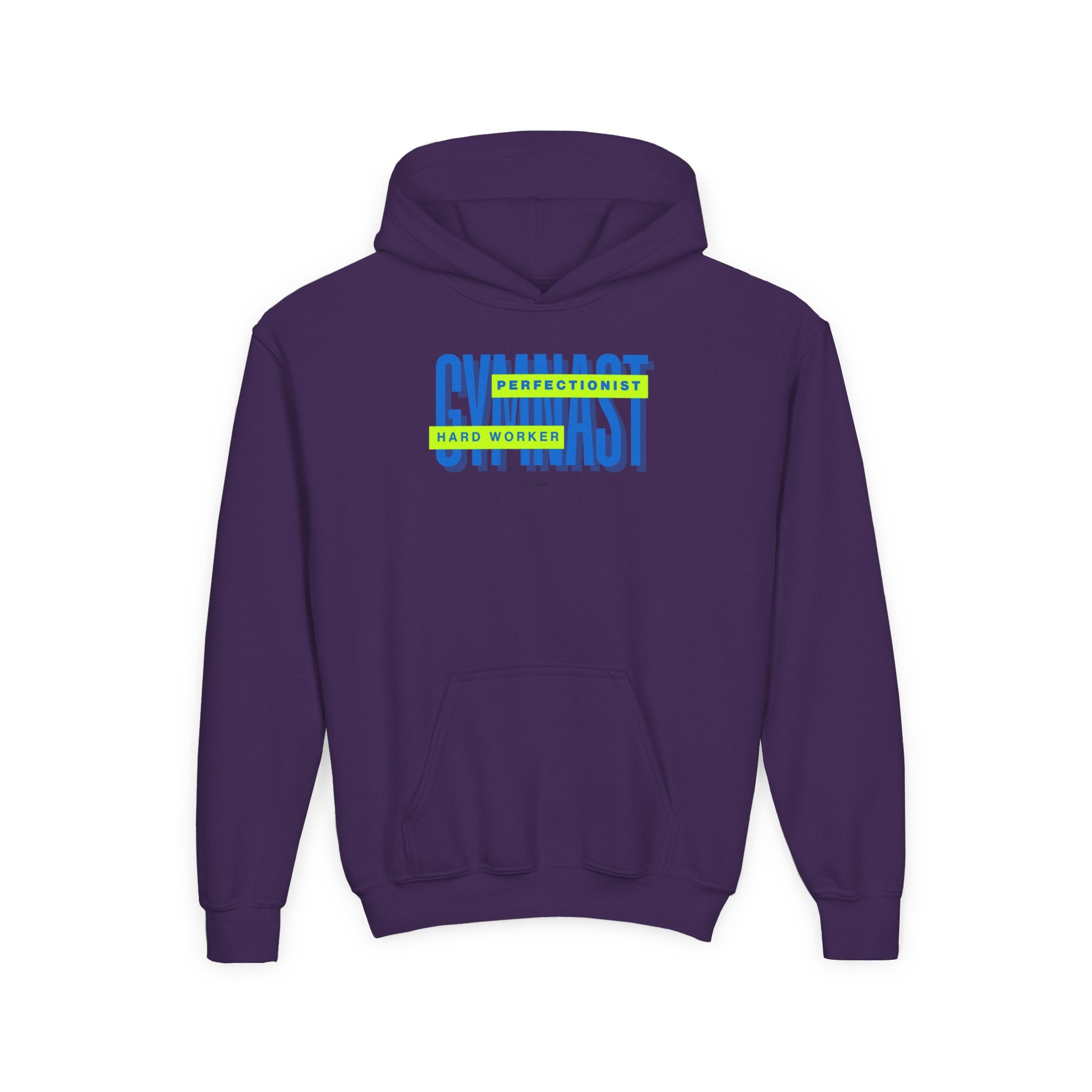 Gymnast Hard Worker Hoodie - Lime/Blue (Youth)