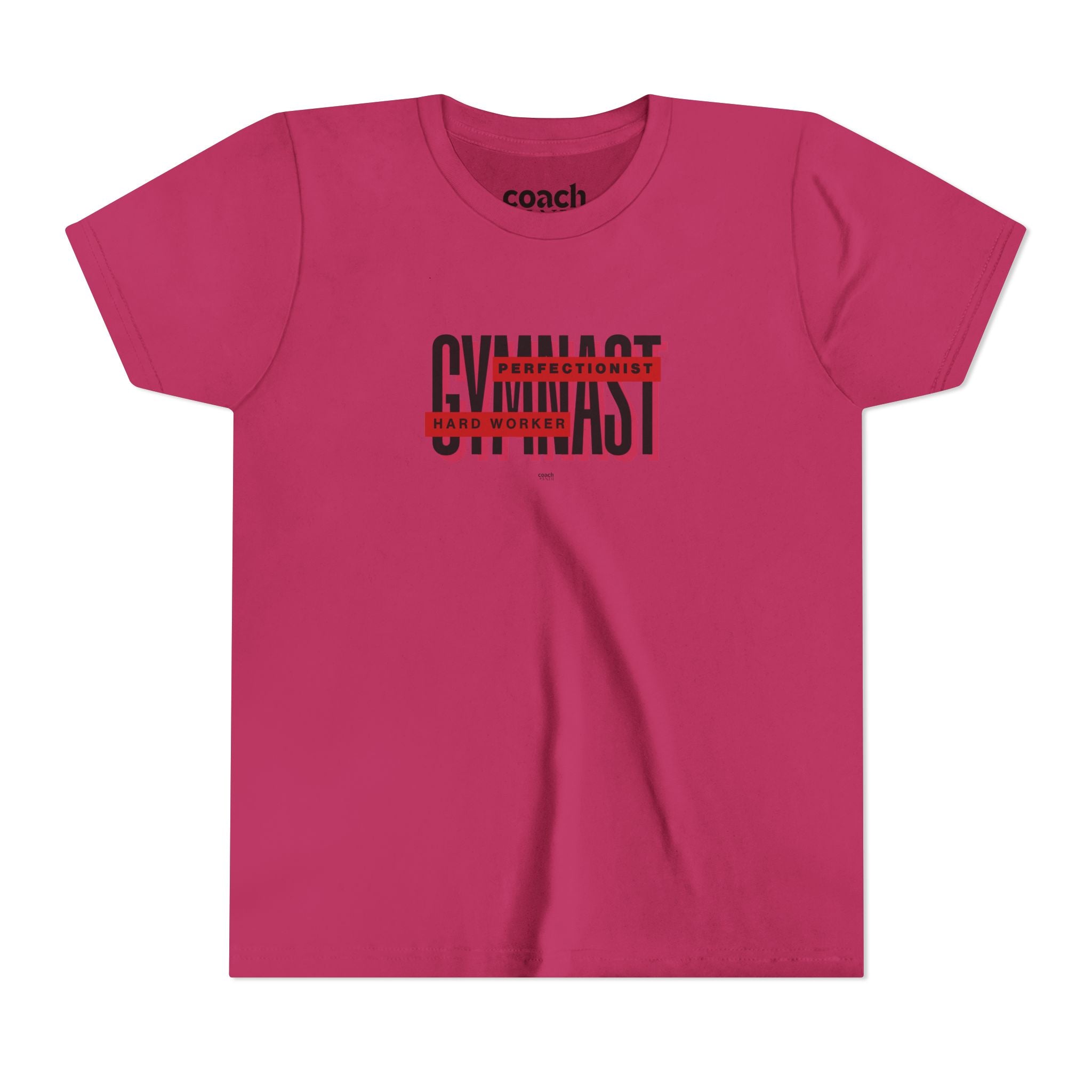 Gymnast Hard Worker Tshirt - Red/Black (Youth)