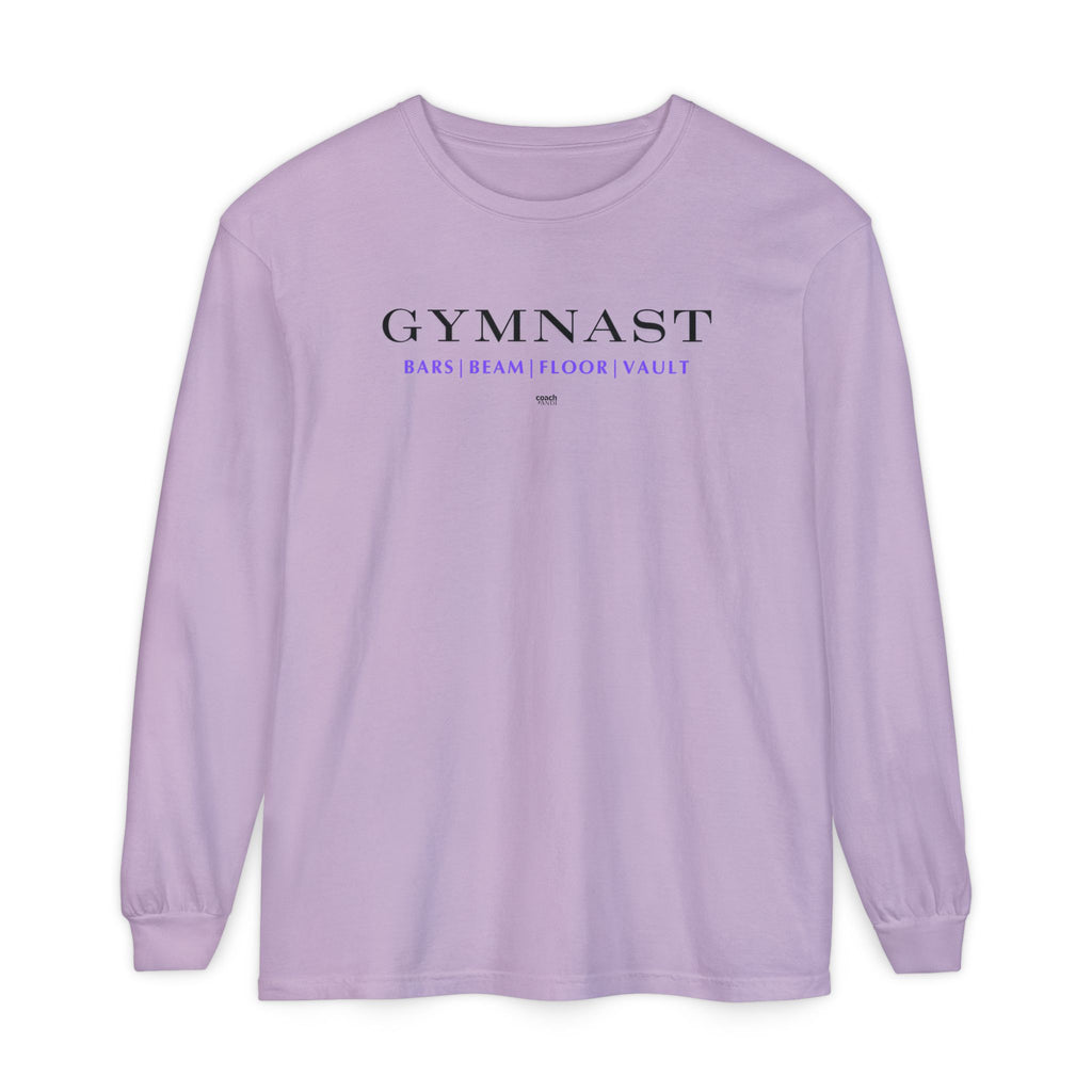 GYMNAST (Bars Beam Floor Vault) Long Sleeve Shirt - Purple (Adult)