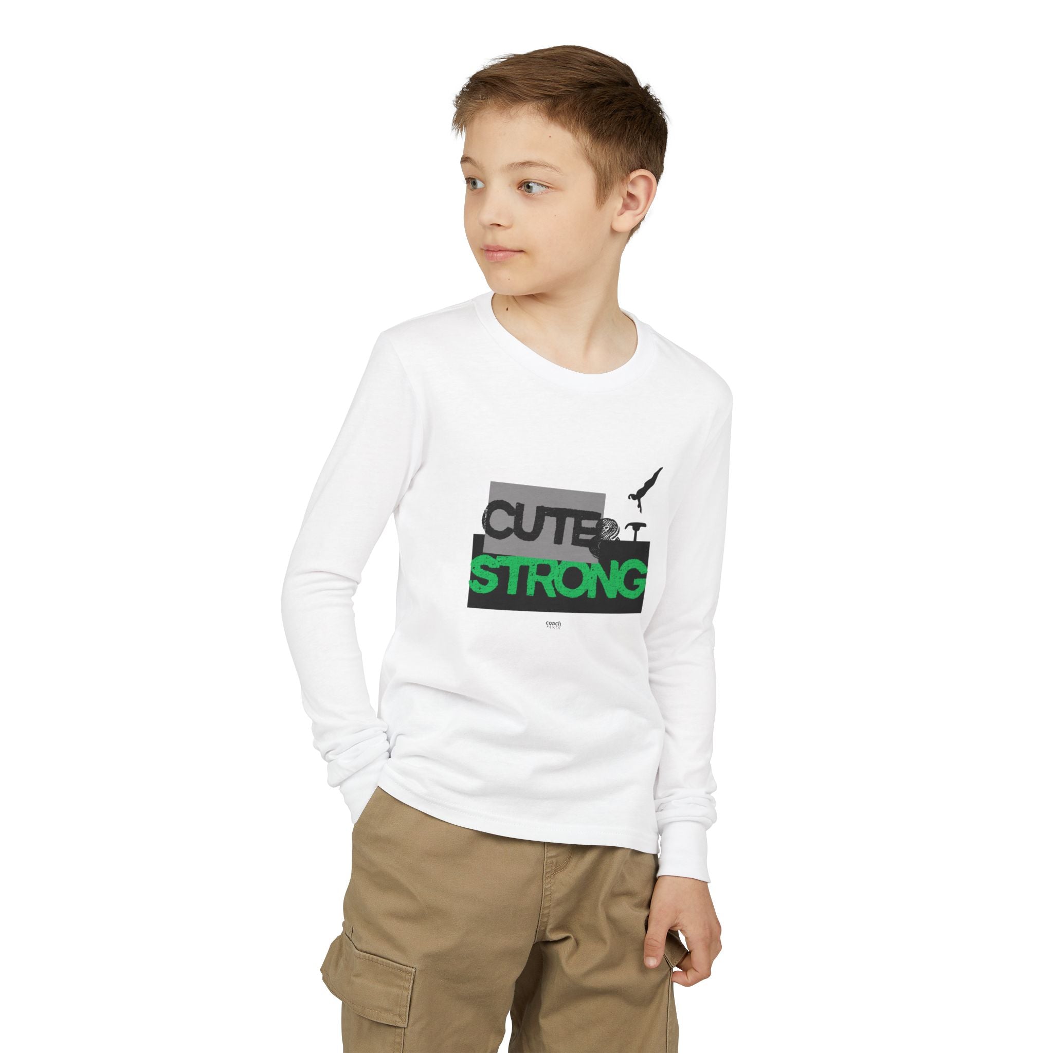 Cute & Strong Long Sleeve Shirt - Green/Black (Youth)