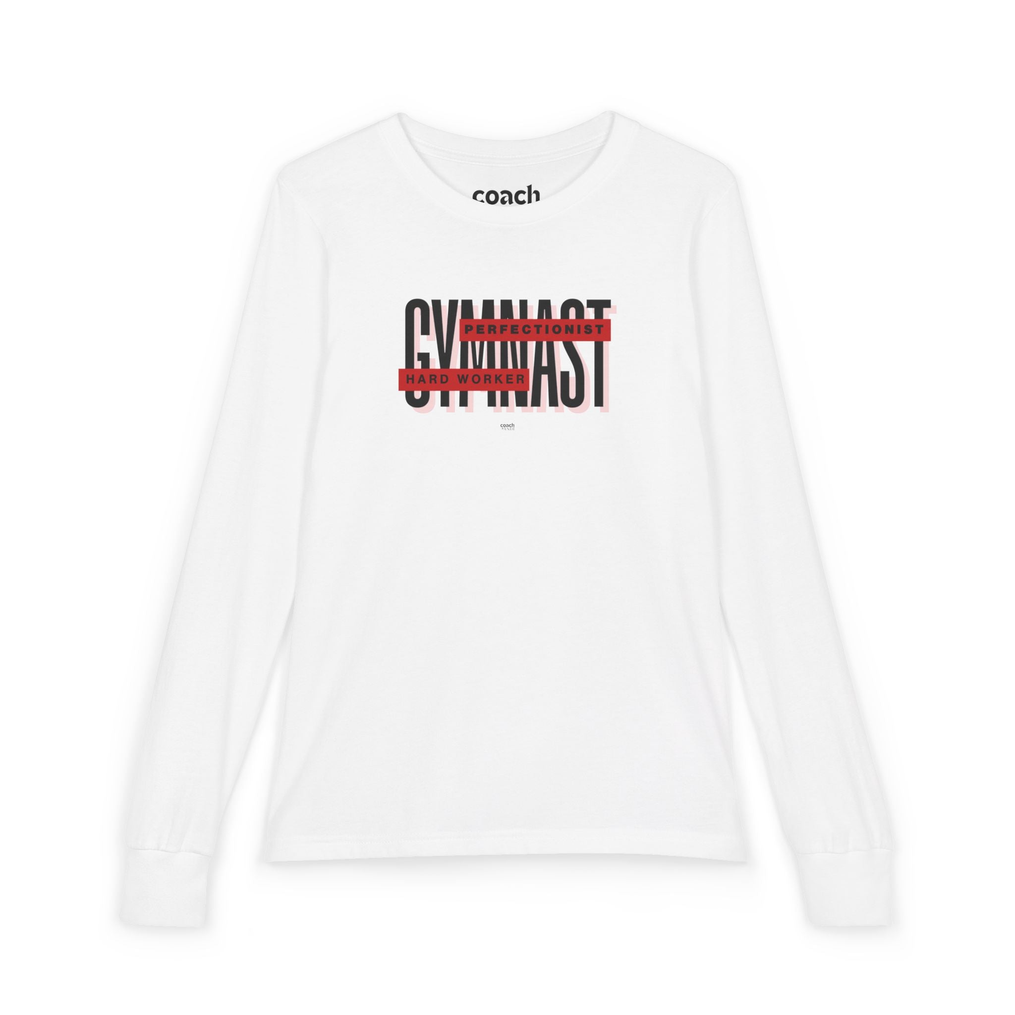 Gymnast Hard Worker Long Sleeve Shirt - Red (Youth)
