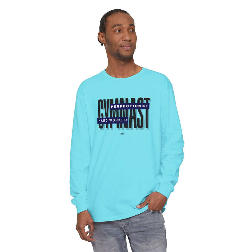 Gymnast Hard Worker Long Sleeve Shirt - Navy (Adult)