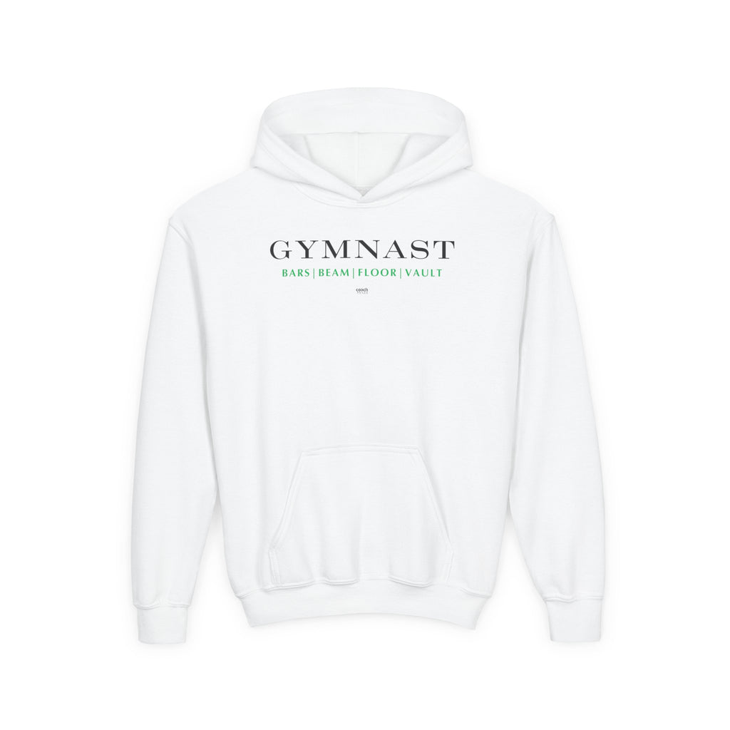 GYMNAST (Bars Beam Floor Vault) Hoodie - Green (Youth)